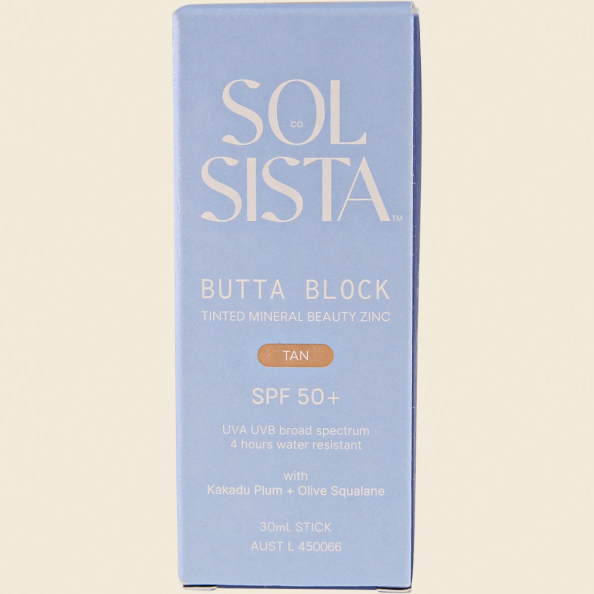 Sol Sista Collective Butta Block SPF50+ Tinted Mineral Beauty Zinc Tan 30ml