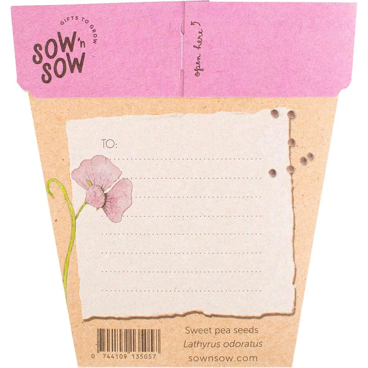 SOW 'N SOW Gift Of Seeds Sweet Pea 1 SOW 'N SOW