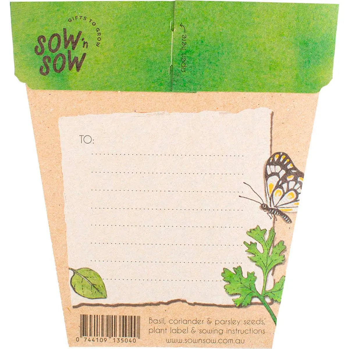 SOW 'N SOW Gift Of Seeds Trio Of Herbs 1 SOW 'N SOW