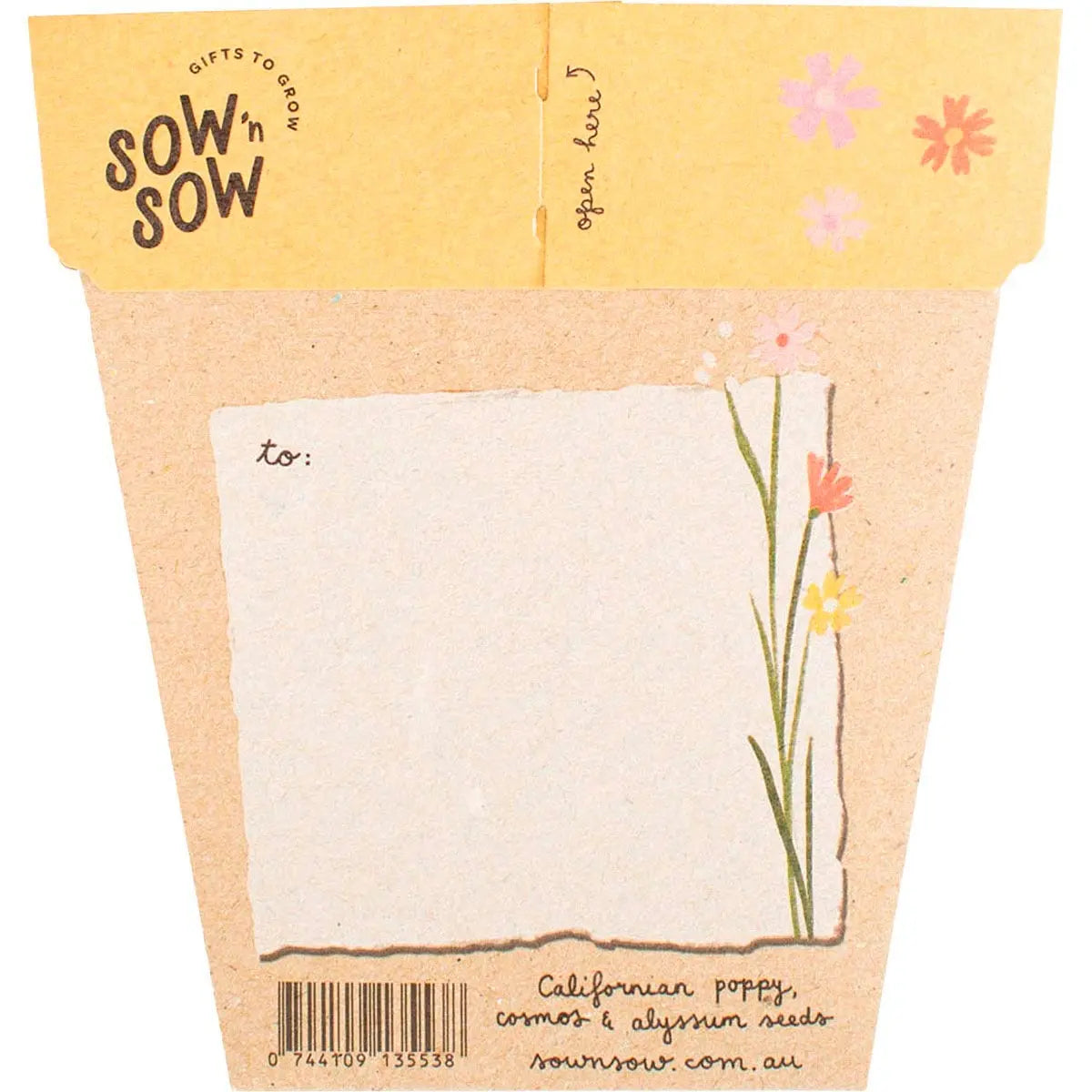 SOW 'N SOW Gift Of Seeds Wildflowers 1 SOW 'N SOW