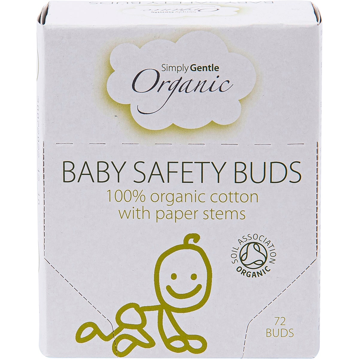 SIMPLY GENTLE ORGANIC Baby Safety Buds 72pk - Cutprice Online