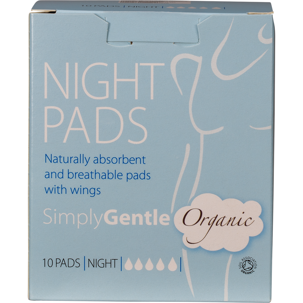 Simply Gentle Organic Night Sanitary Pads 10 Pack
