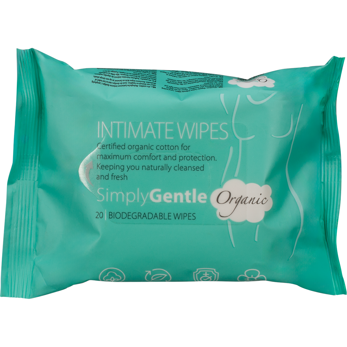 Simply Gentle Organic Intimate Wipes 20 Pack