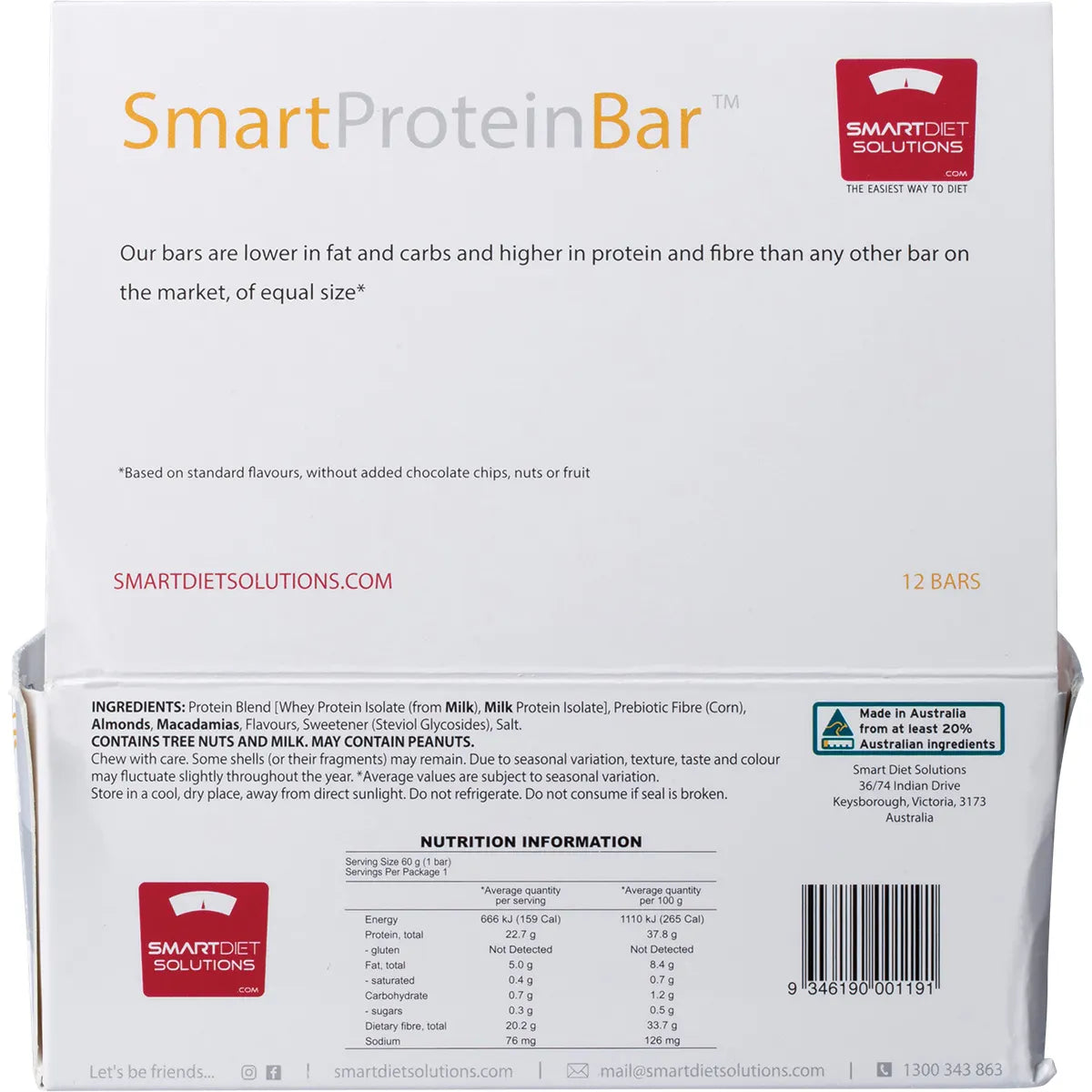 SMART PROTEIN BAR Caramel Honey Macadamia Protein Bar 12x60g - Cutprice Online