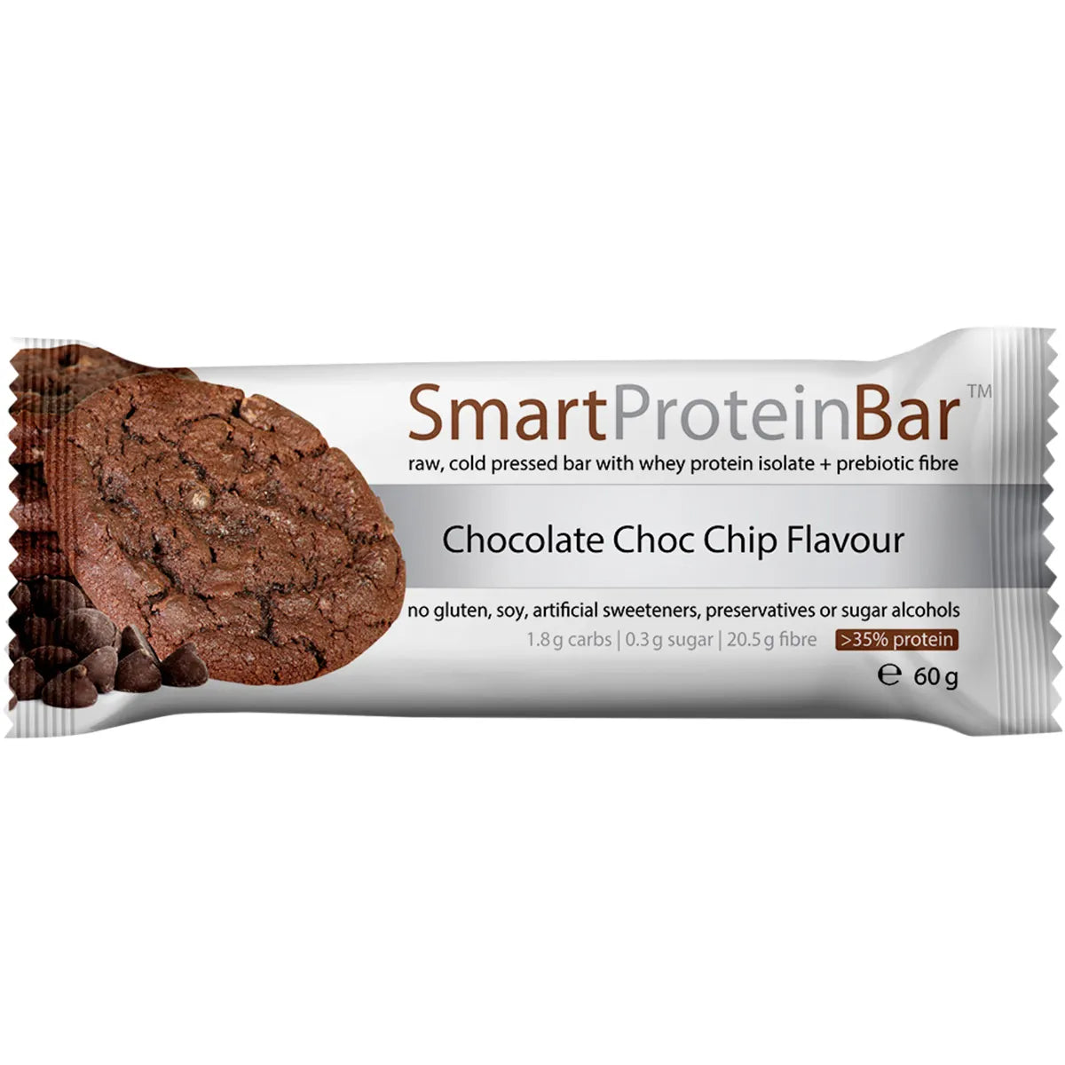 SMART PROTEIN BAR Chocolate Choc Chip Protein Bar 12x60g - Cutprice Online