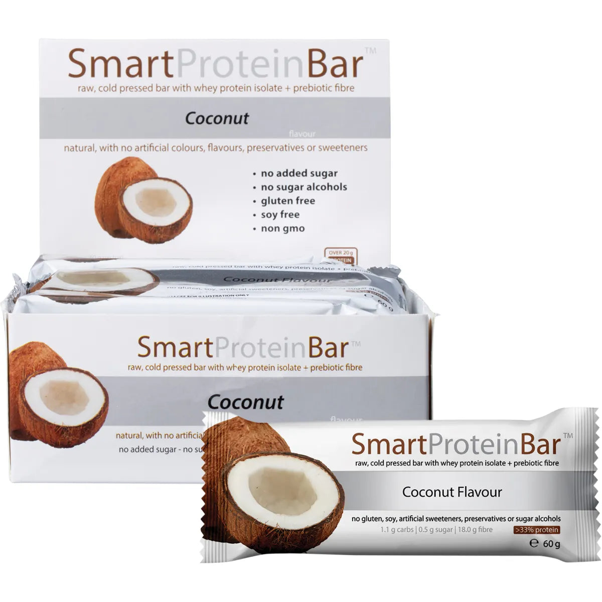 SMART PROTEIN BAR Coconut Protein Bar 12x60g - Cutprice Online