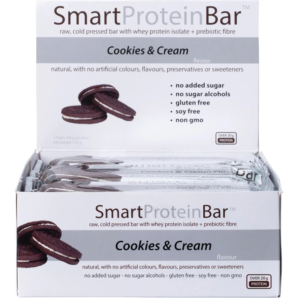SMART PROTEIN BAR Cookies & Cream Protein Bar 12x60g - Cutprice Online