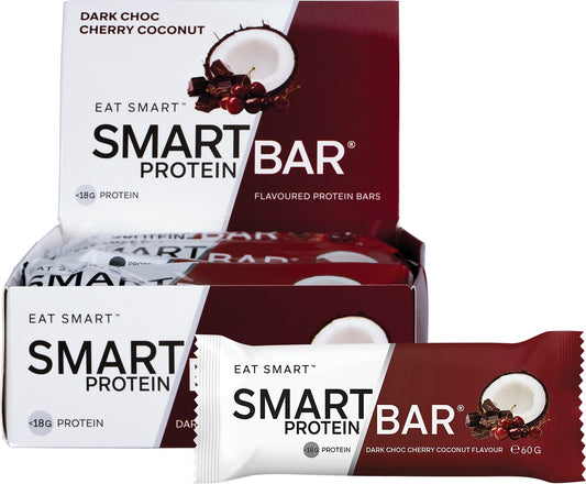 SMART PROTEIN BAR Dark Choc Cherry Coconut Protein Bar 12x60g - Cutprice Online