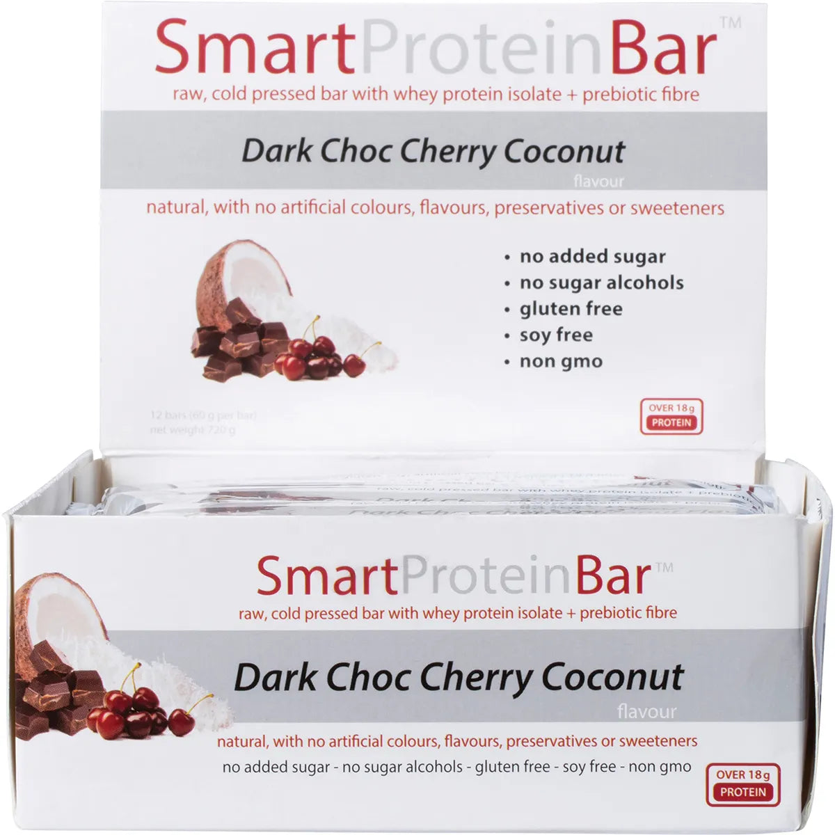 SMART PROTEIN BAR Dark Choc Cherry Coconut Protein Bar 12x60g - Cutprice Online