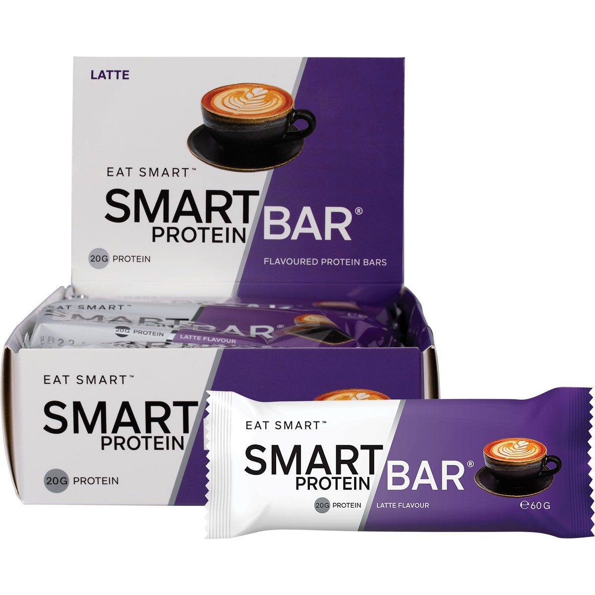 Smart Protein Bar Latte Flavour Protein Bar 12x60g - Cutprice Online