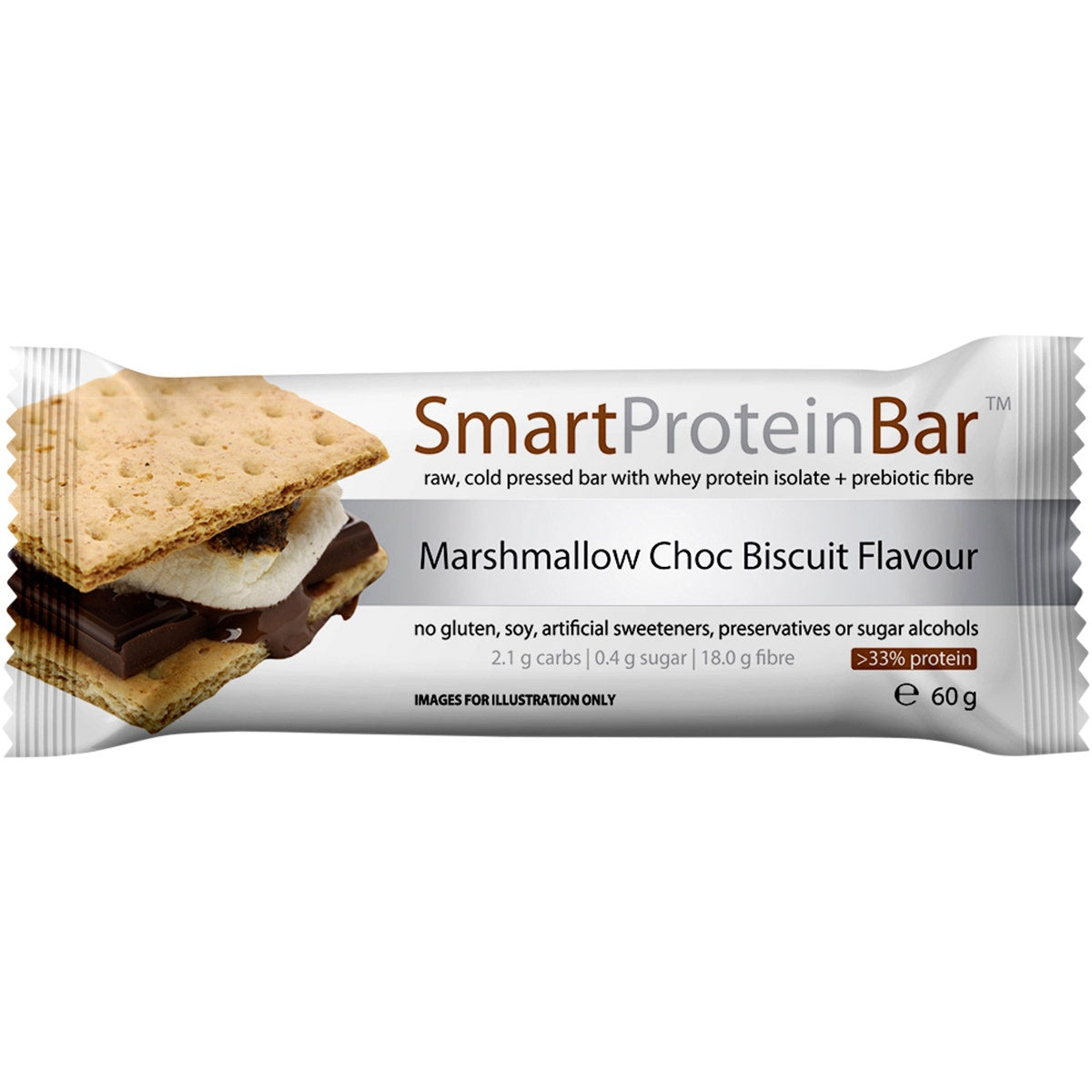 Smart Protein Bar Marshmallow Choc Biscuit Flavour Protein Bar 12x60g - Cutprice Online