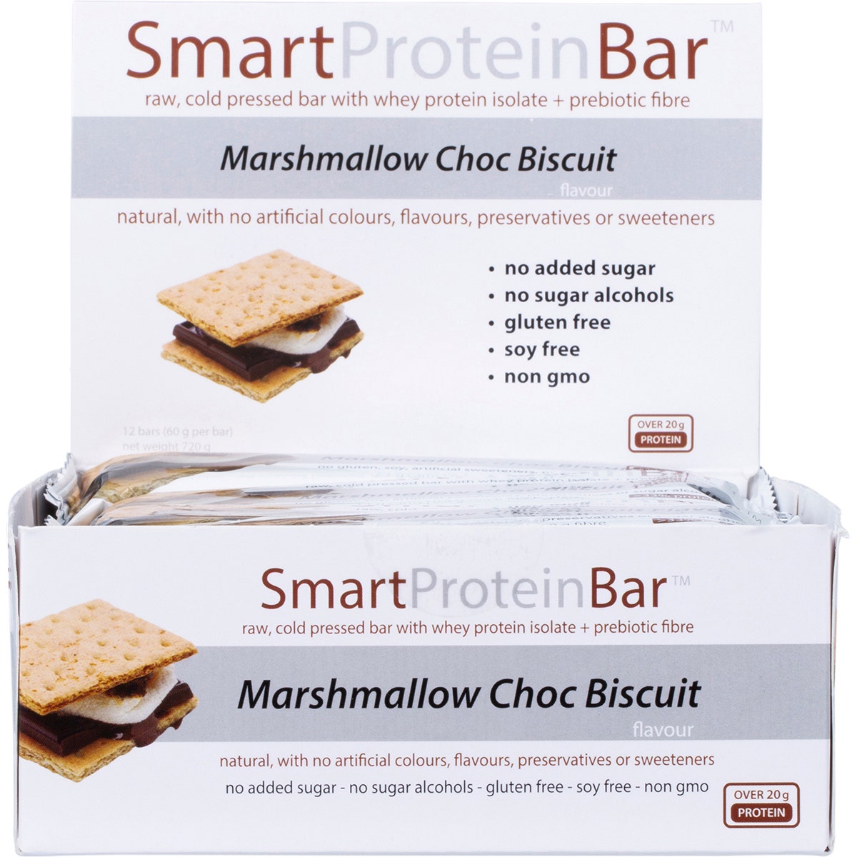 Smart Protein Bar Marshmallow Choc Biscuit Flavour Protein Bar 12x60g - Cutprice Online