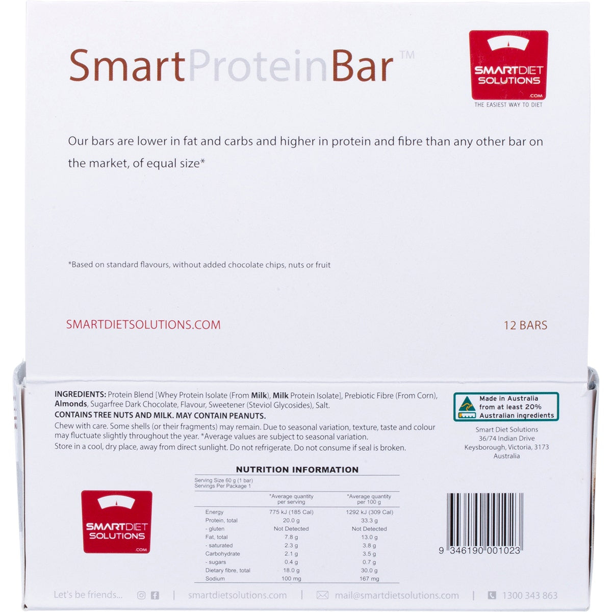 Smart Protein Bar Marshmallow Choc Biscuit Flavour Protein Bar 12x60g - Cutprice Online