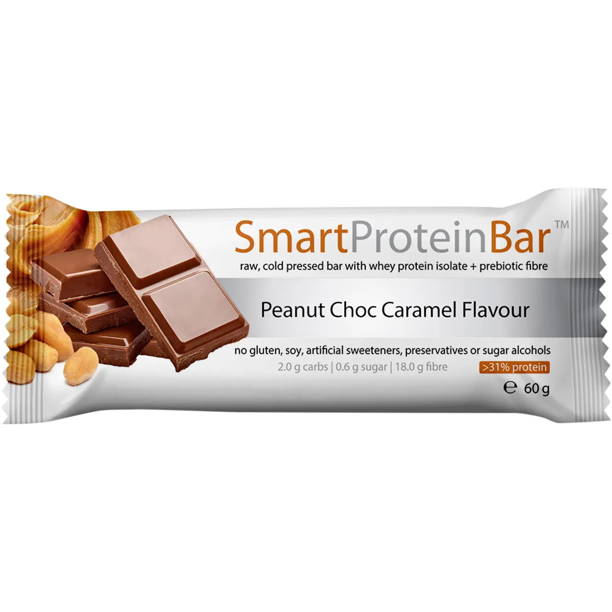 SMART PROTEIN BAR Peanut Choc Caramel Protein Bar 12x60g - Cutprice Online