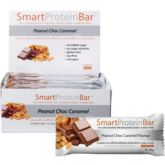 SMART PROTEIN BAR Peanut Choc Caramel Protein Bar 12x60g - Cutprice Online