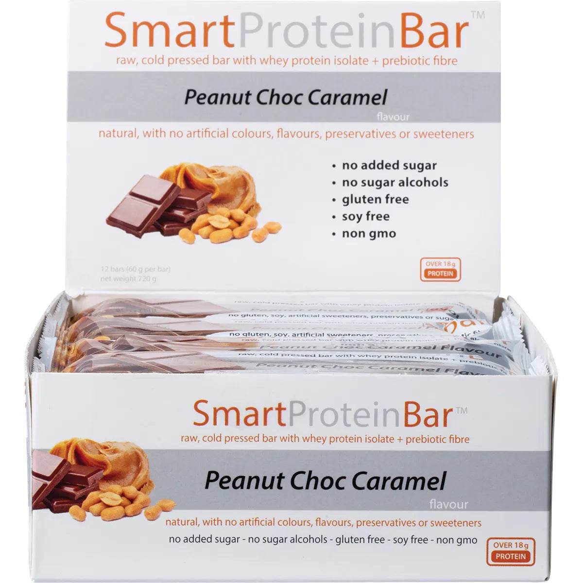 SMART PROTEIN BAR Peanut Choc Caramel Protein Bar 12x60g - Cutprice Online
