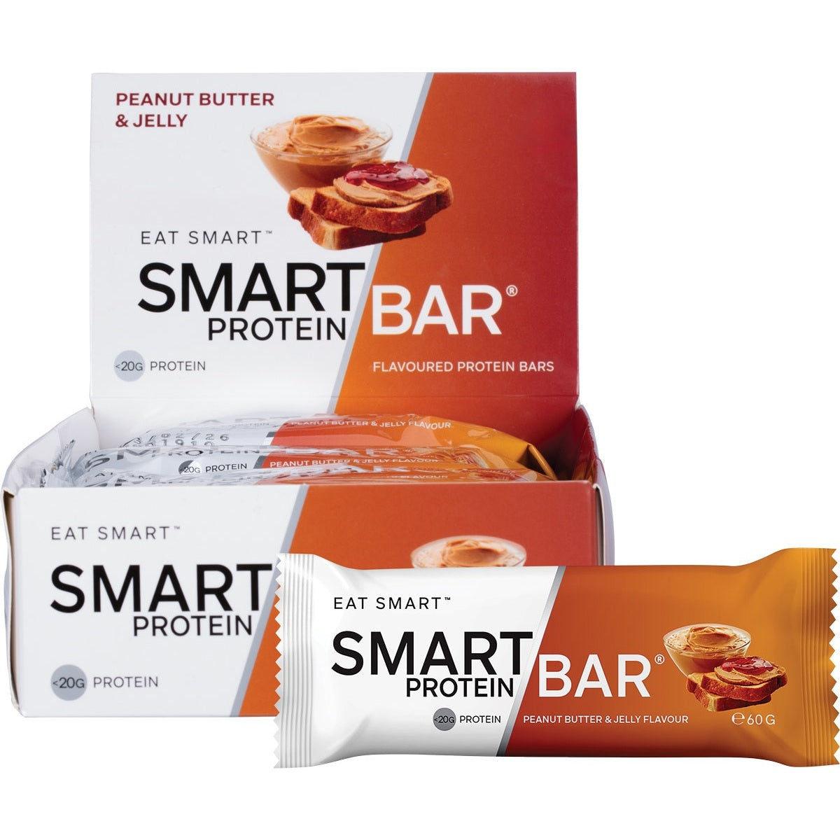 Smart Protein Bar Peanut Butter & Jelly Flavour Protein Bar 12x60g - Cutprice Online