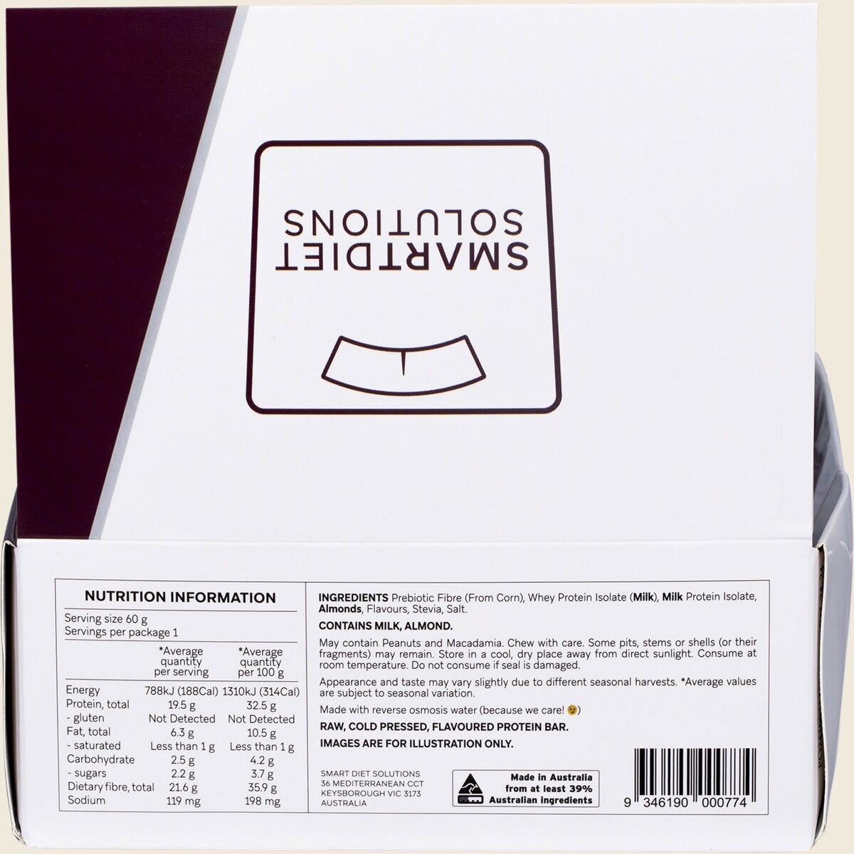 SMART PROTEIN BAR Vanilla Nougat Protein Bar 12x60g - Cutprice Online