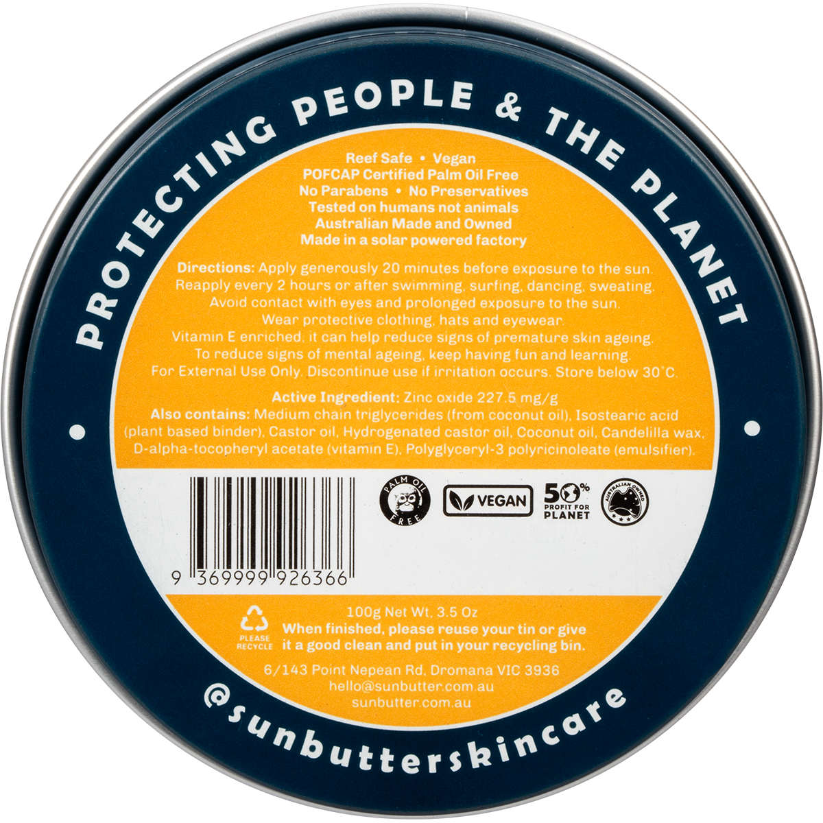 SunButter SPF50 Original Tin 100g