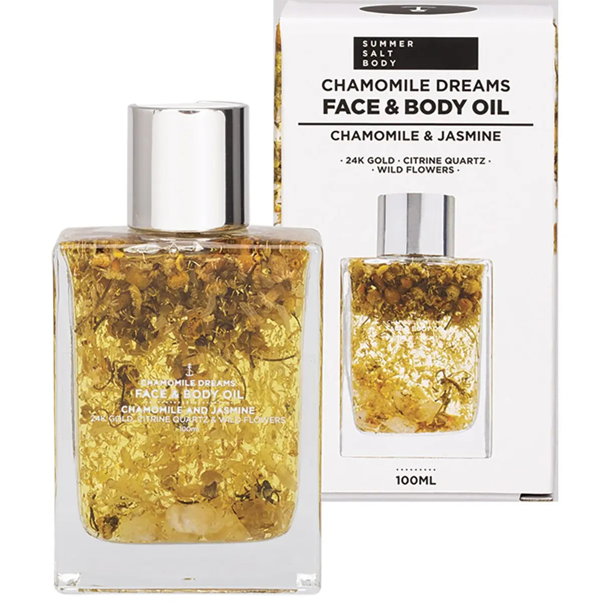 SUMMER SALT BODY Face & Body Oil With 24K Gold Chamomile Dream - Citrine Quartz 100ml SUMMER SALT BODY