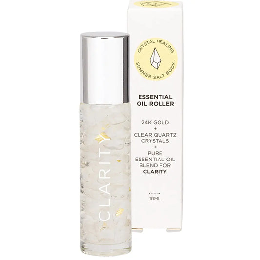 SUMMER SALT BODY Essential Oil Roller With 24K Gold Clarity - Clear Quartz Crystals 10ml SUMMER SALT BODY