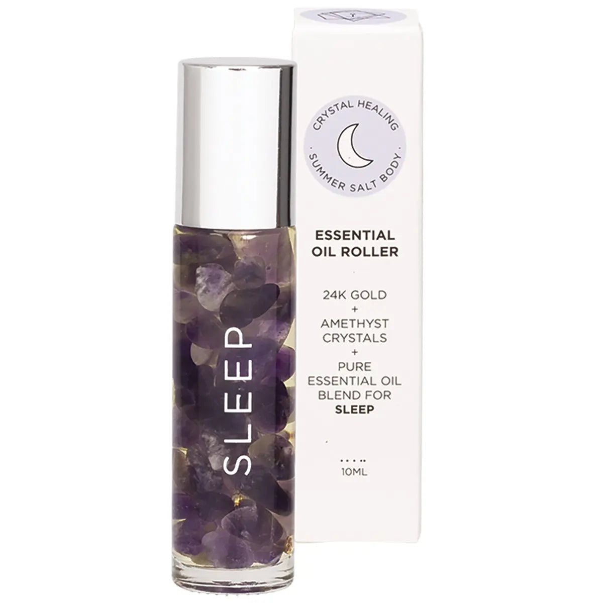 SUMMER SALT BODY Essential Oil Roller With 24K Gold Sleep - Amethyst Crystals 10ml SUMMER SALT BODY