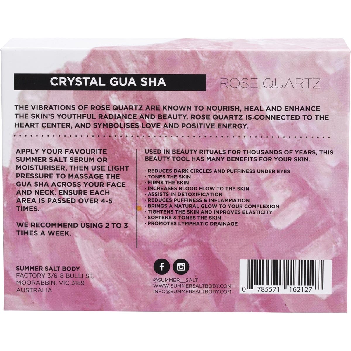 Summer Salt Body Crystal Gua Sha Rose Quartz - Cutprice Online
