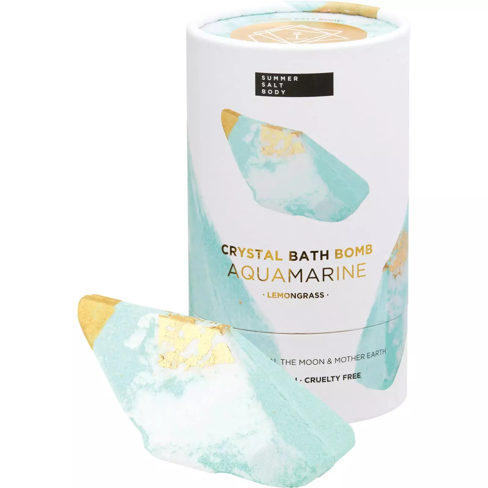 SUMMER SALT BODY Crystal Bath Bomb Aquamarine Lemongrass 110g - Cutprice Online