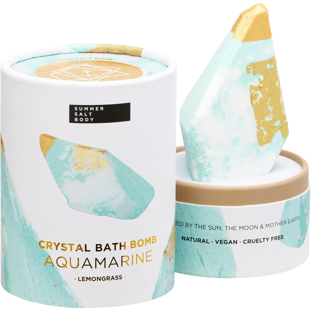 SUMMER SALT BODY Crystal Bath Bomb Aquamarine Lemongrass 110g - Cutprice Online