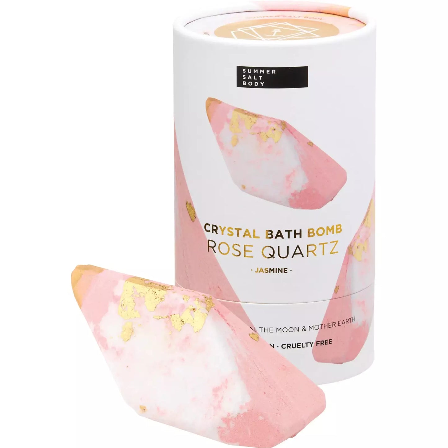 SUMMER SALT BODY Crystal Bath Bomb Rose Quartz Jasmine 110g - Cutprice Online