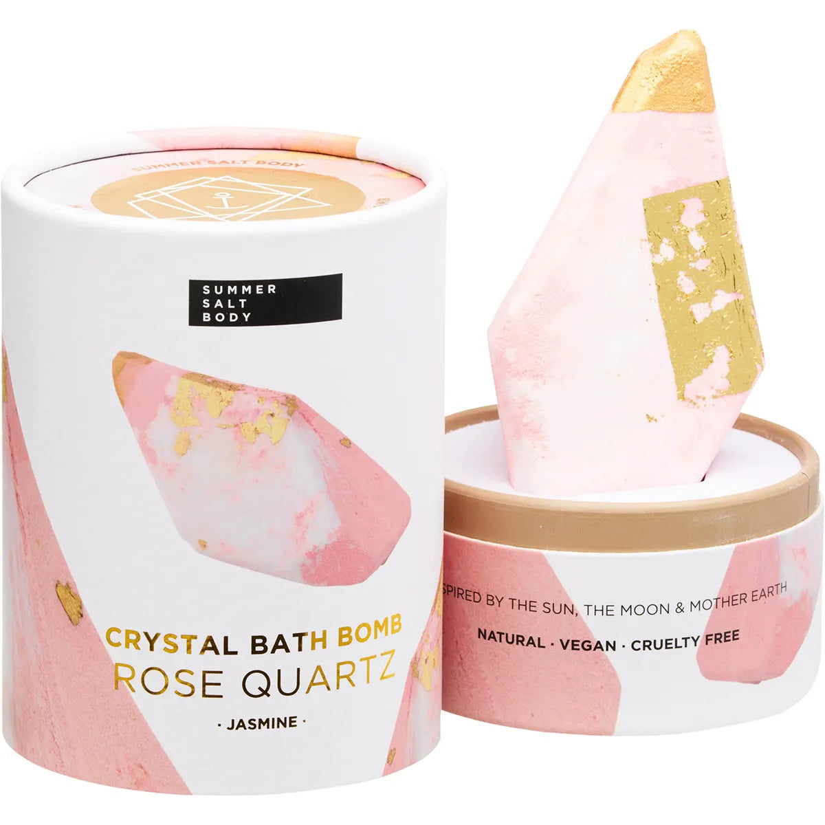 SUMMER SALT BODY Crystal Bath Bomb Rose Quartz Jasmine 110g - Cutprice Online