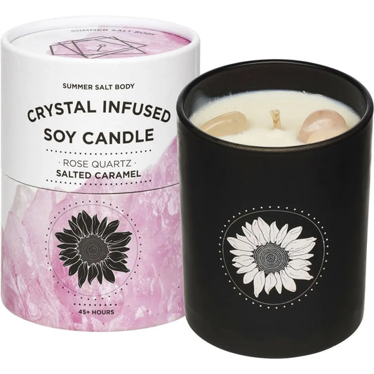 Summer Salt Body Crystal Infused Soy Candle Rose Quartz Salted Caramel SUMMER SALT BODY