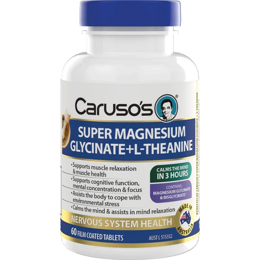 Caruso's Super Magnesium Glycinate + L-Theanine 60 Tablets