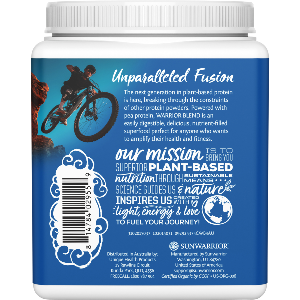 Sunwarrior Protein Powder Warrior Blend Chocolate 375g