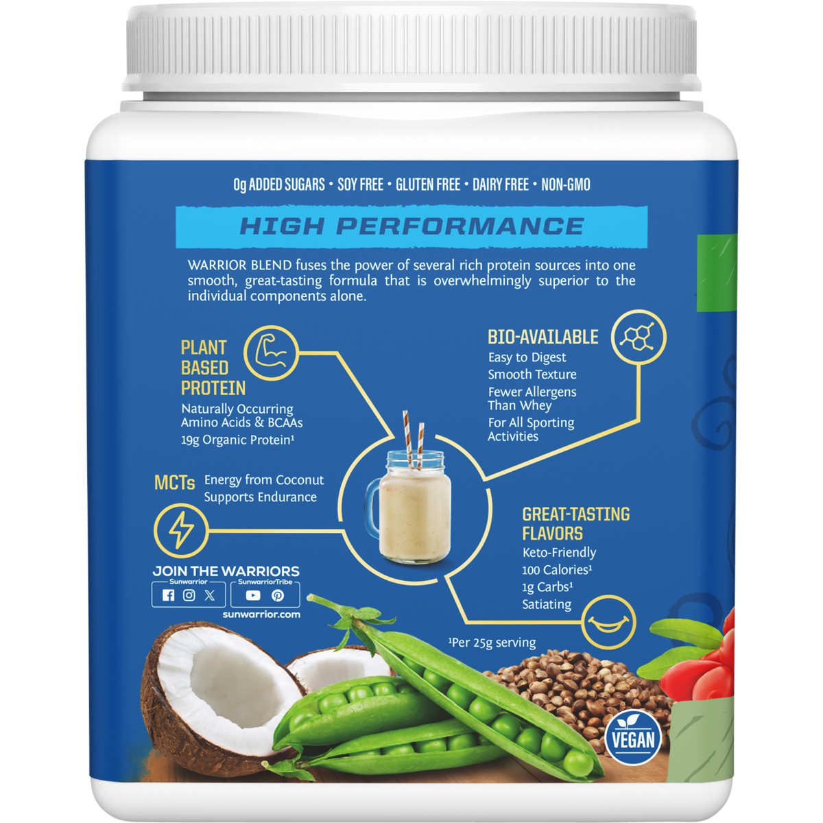 Sunwarrior Protein Powder Warrior Blend Unflavoured 375g