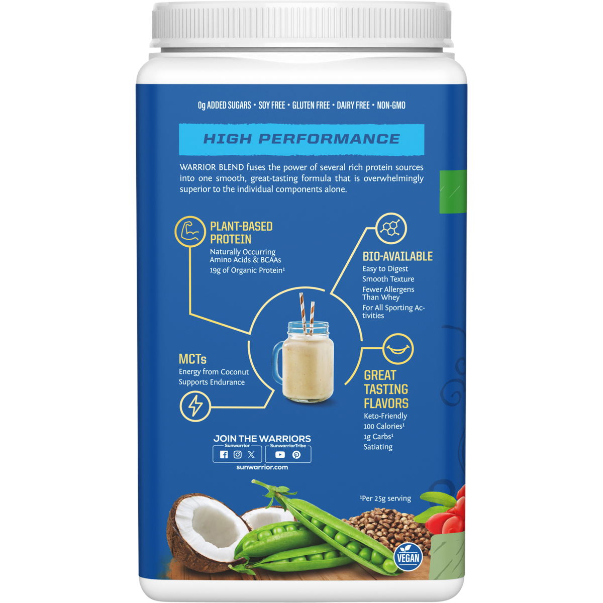 Sunwarrior Protein Powder Warrior Blend Unflavoured 750g
