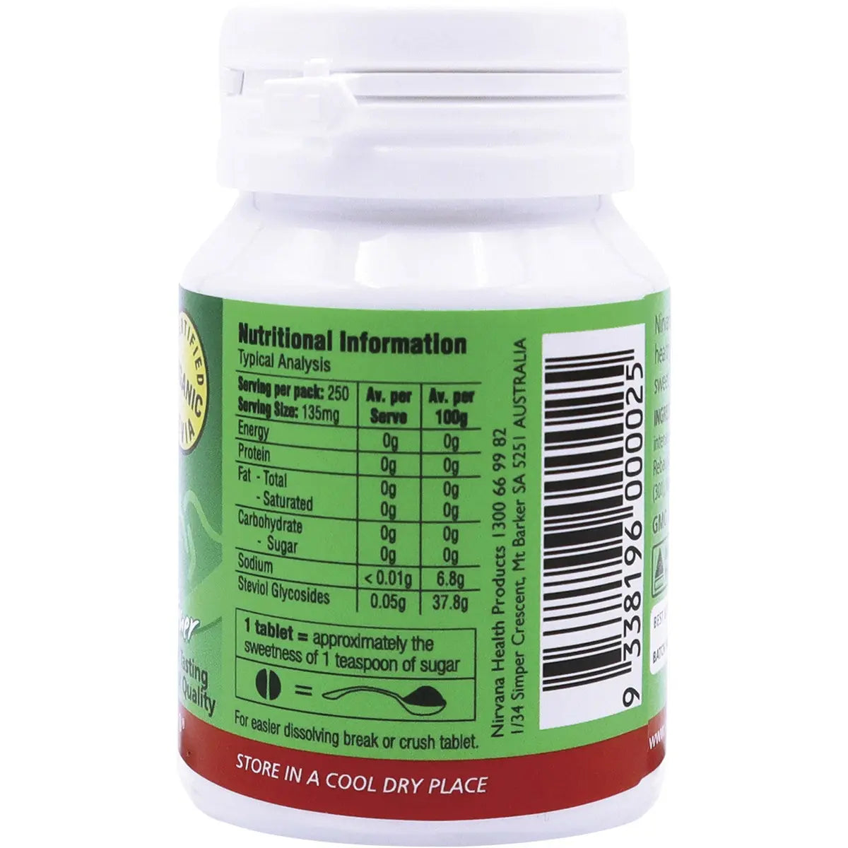 NIRVANA Stevia Tablets 250 NIRVANA