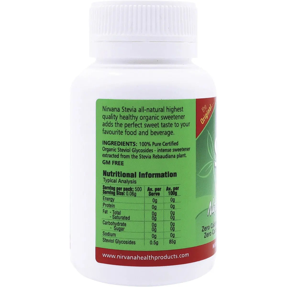 NIRVANA Stevia Tablets 500 NIRVANA
