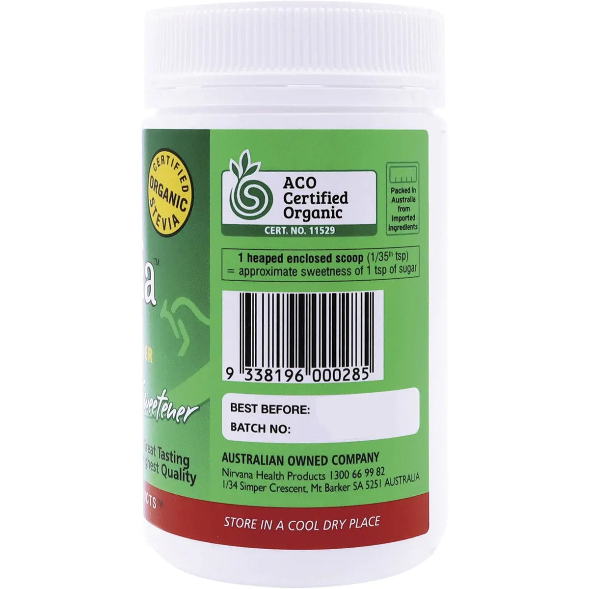 NIRVANA Stevia 100% Pure Extract Powder 100g NIRVANA