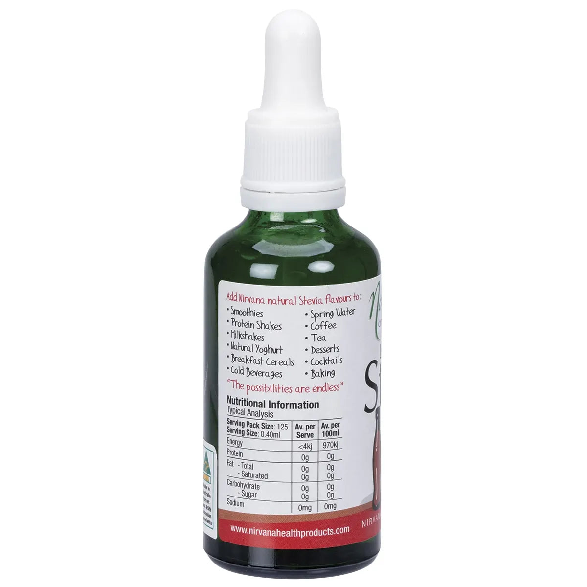 NIRVANA ORGANICS Liquid Stevia Cola 50ml - Cutprice Online