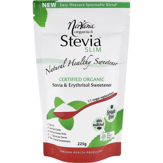 NIRVANA ORGANICS Stevia & Erythritol Sweetener Stevia Slim Spoonable 225g NIRVANA