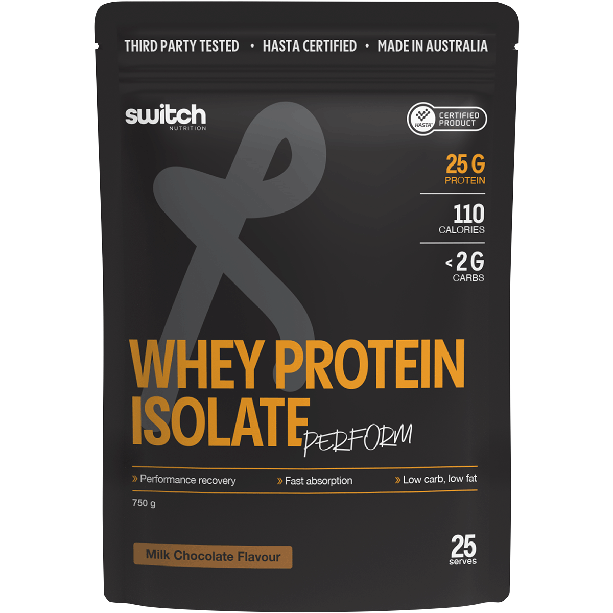 Switch Nutrition Perform HASTA Certified Whey Protein Isolate Chocolate Milk 750g