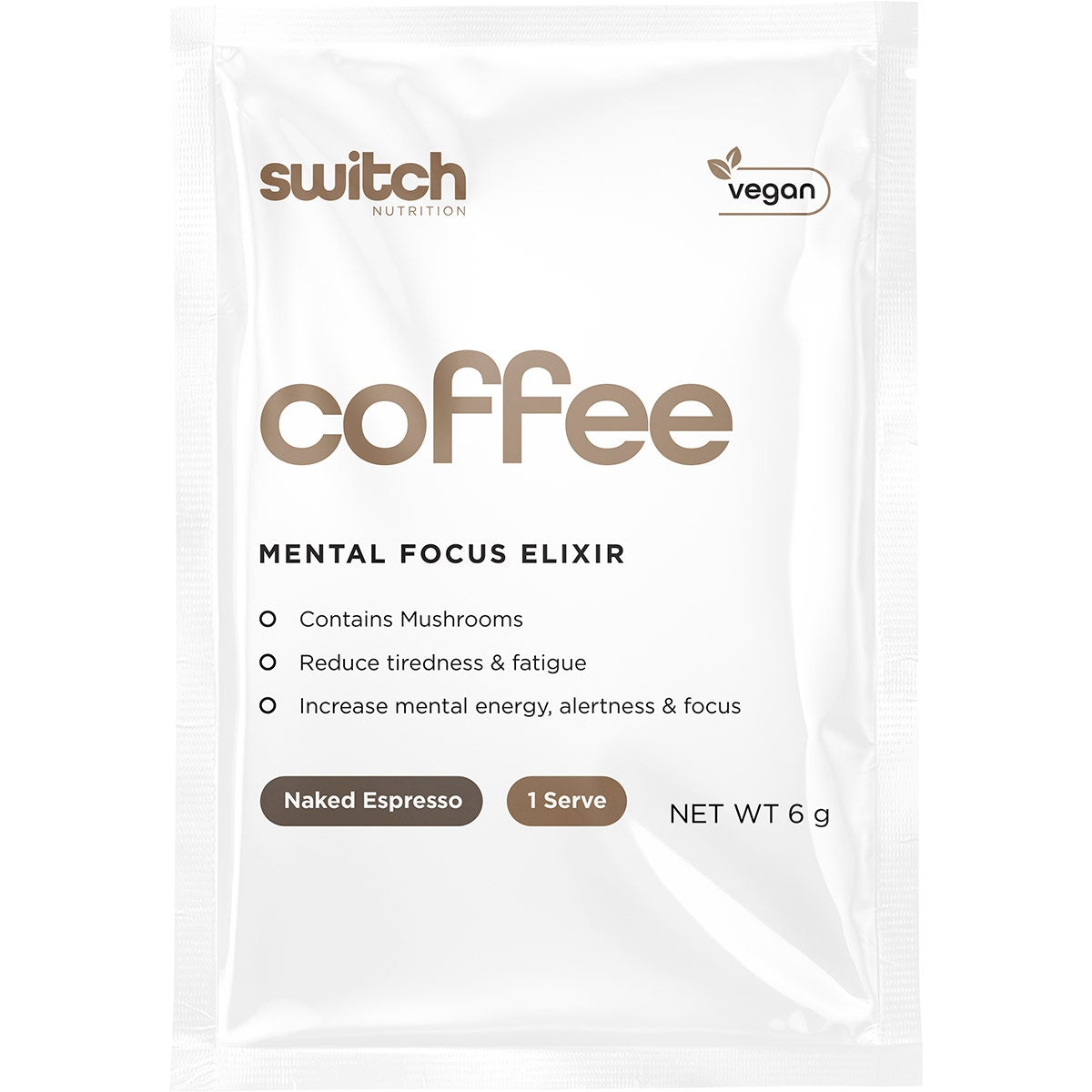 SWITCH NUTRITION Coffee Mental Focus Elixir Naked Espresso 25pk - Cutprice Online