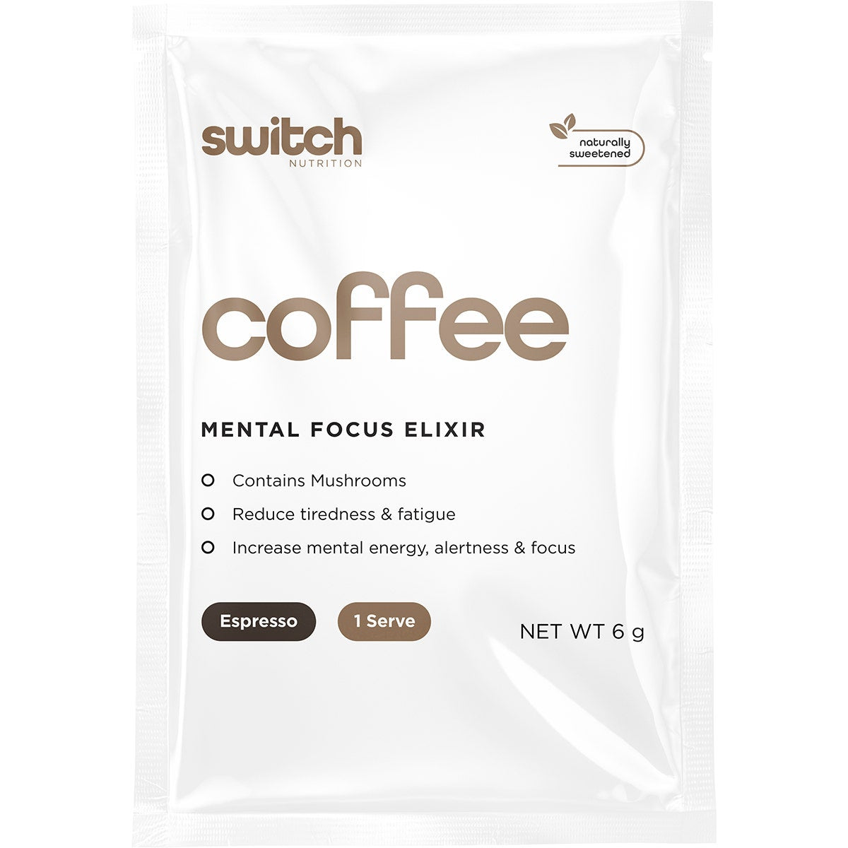 SWITCH NUTRITION Coffee Mental Focus Elixir Espresso Sweetened 25pk - Cutprice Online
