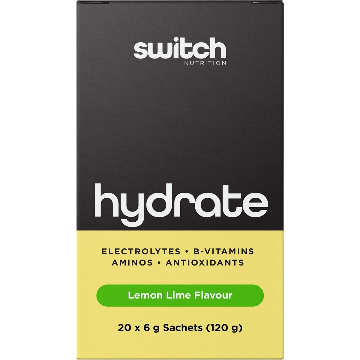 SWITCH NUTRITION Hydrate Electrolytes No Added Sugar Lemon Lime 20x6g - Cutprice Online