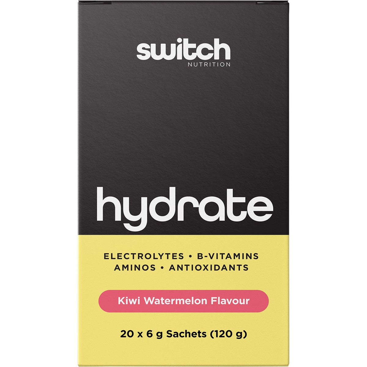 SWITCH NUTRITION Hydrate Electrolytes No Added Sugar Kiwi Watermelon 20x6g - Cutprice Online
