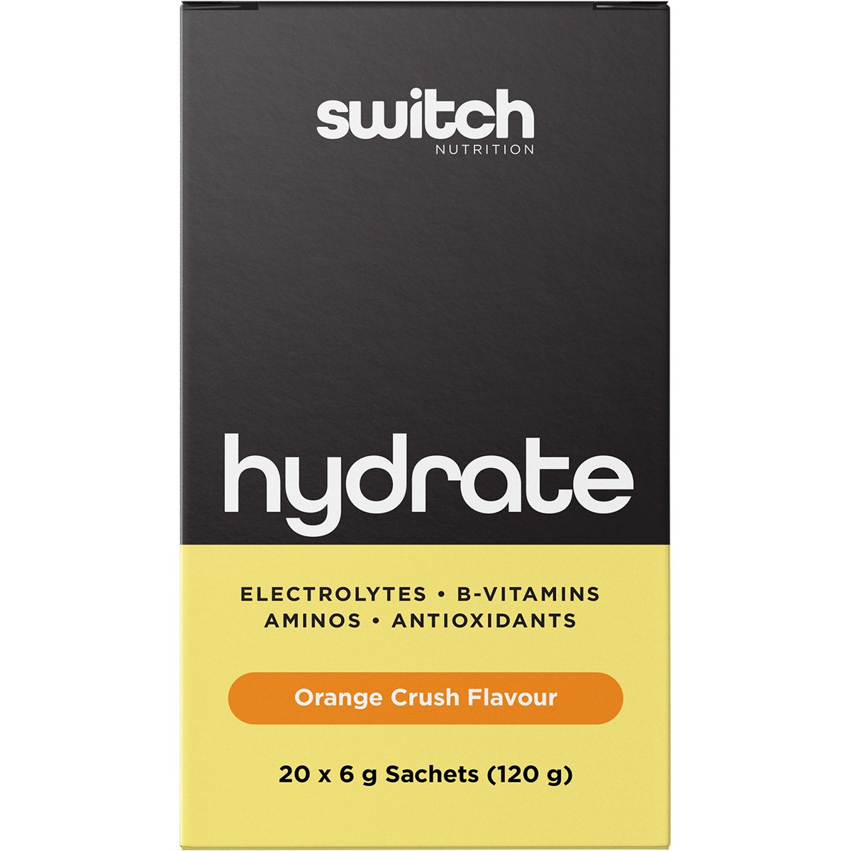 SWITCH NUTRITION Hydrate Electrolytes No Added Sugar Orange Crush 20x6g - Cutprice Online