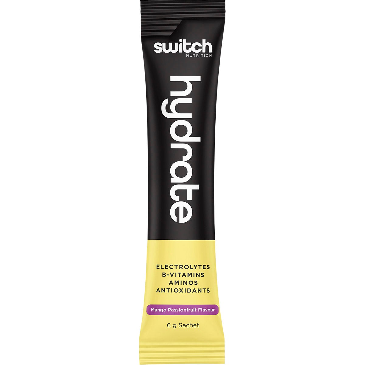 Switch Nutrition Hydrate Electrolytes No Added Sugar Mango Passionfruit 20x6g