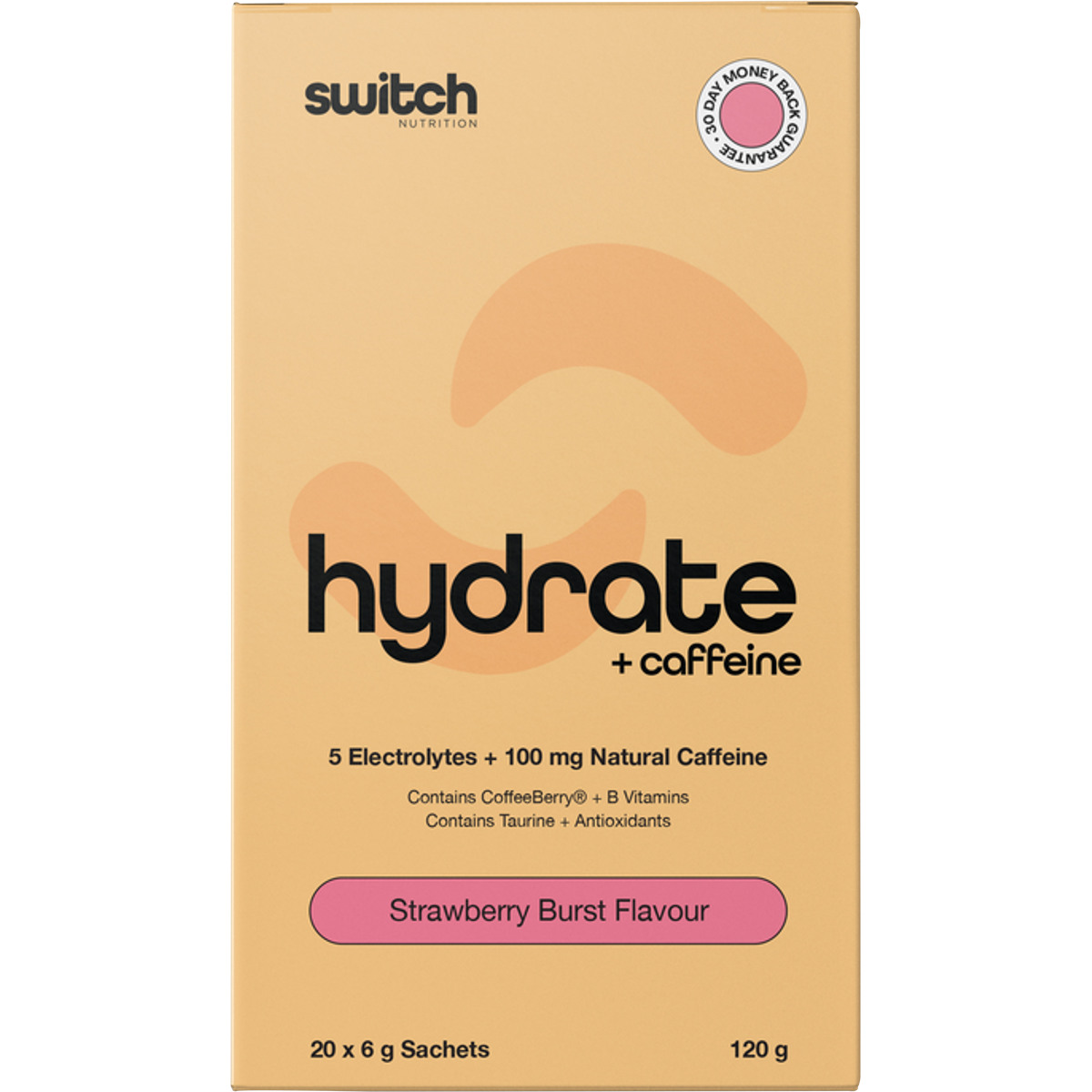 Switch Nutrition Hydrate + Caffeine Sachets Strawberry Burst 6g x 20 Pack