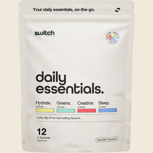 Switch Nutrition Daily Essentials Sachets Hydrate Greens Creatine Sleep 12pk